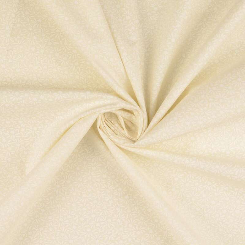 Vente de tissu Patchwork  Faux uni sable avec petites feuilles en 140 cm de large à prix Discount